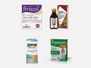 Vitamins & Well Being - Centrum Tablet, Floradix Liquid Iron, Perfectil Skin Hair Nail, Pregnacare Original Tablets, Seven Seas Pure Cod Liver Oil capsules